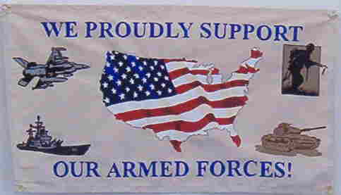 Canvas Armed Forces support banner